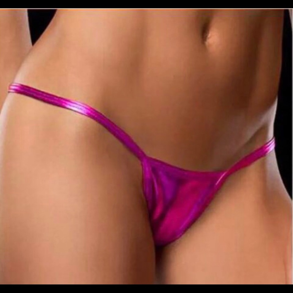 Metallic thong panties